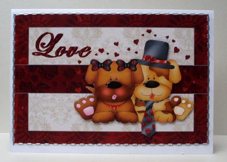 Love Puppies Card Front by Audrey Brown clifford