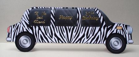 Large Dl Zebra Stripe Stretch Limo Shaped Card by Audrey Brown clifford