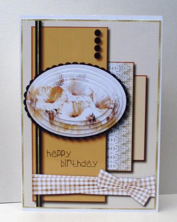 Floral Layers Birthday Card Front by Audrey Brown clifford