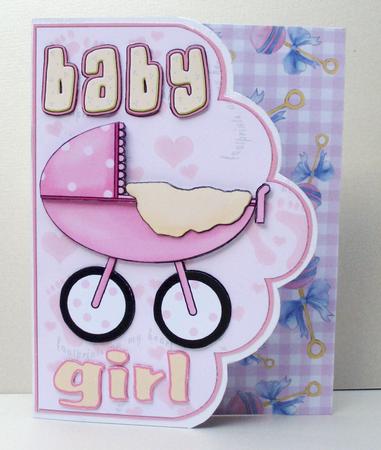 Baby Girl Scallop Edge Card by Audrey Brown clifford