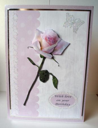 A Single Stem Pink Rose by Audrey Brown clifford