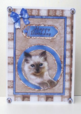 Blue and Brown Siamese 3D Scrap Sheet by Audrey Brown clifford
