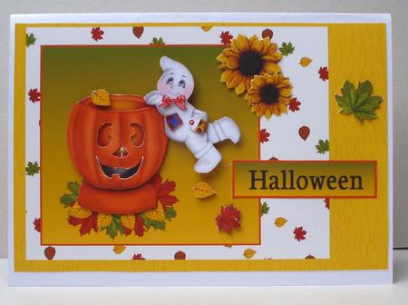 Little Ghost with Pumpkin by Audrey Brown clifford