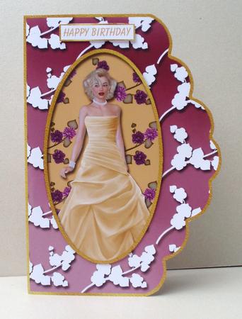 Pretty Lady Scalloped Edge Shaped Quick Card by Audrey Brown clifford