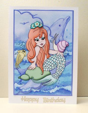 Sea Maid Envelope Card by Audrey Brown clifford