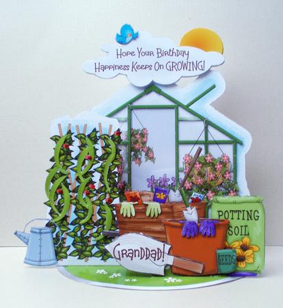 Giant Easel Tableau 3D Card Kit - Gardening Dreams by Audrey Brown clifford