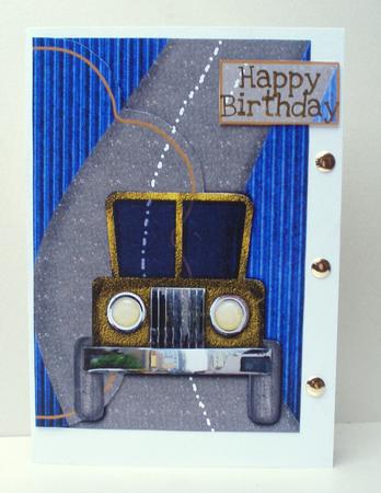 Happy Birthday Jeep Envelope Card by Audrey Brown clifford