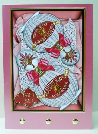 Rose Perfume and Body Creme Duo Birthday Decoupage Sheet by Audrey Brown clifford