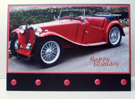 Classic Red Car Decoupage by Audrey Brown clifford