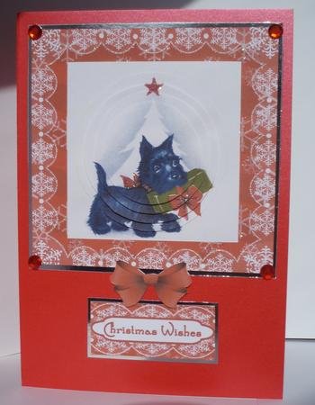Christmas Scotty 'n Snowflake Lace by Audrey Brown clifford