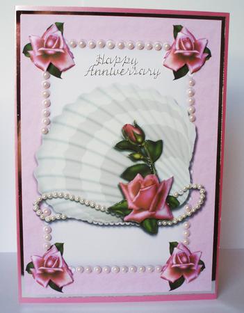 Roses & Pearls Quick Card Front by Audrey Brown clifford