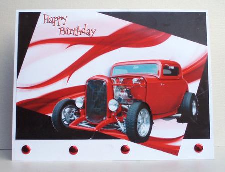 Red Hot Rod Decoupage by Audrey Brown clifford