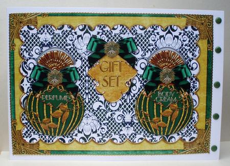 Emerald Perfume Set Large Dl Ote with Decoupage Card Kit by Audrey Brown clifford