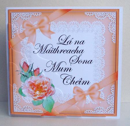 Irish Gaelic Step Mum Mothers Day Rose N Lace Wavy Corner by Audrey Brown clifford