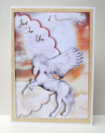 Pegasus Scalloped Edge Envelope Card by Audrey Brown clifford