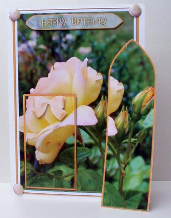 Peach Rose Bookmark Keepsake Sheet by Audrey Brown clifford