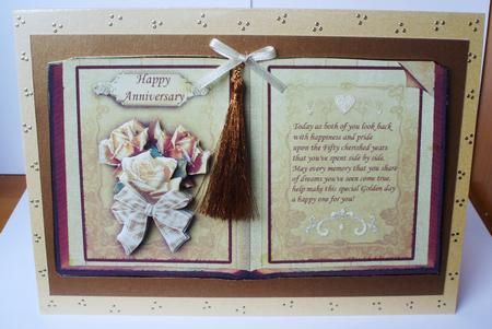 Golden Wedding Anniversary or Anniversary Topper & Decoupage by Audrey Brown clifford