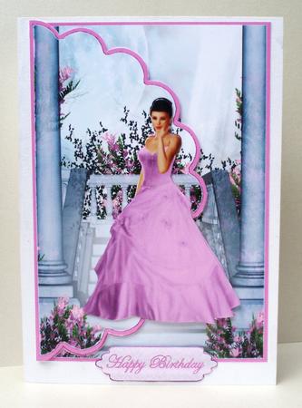Pink Lady Envelope Card by Audrey Brown clifford