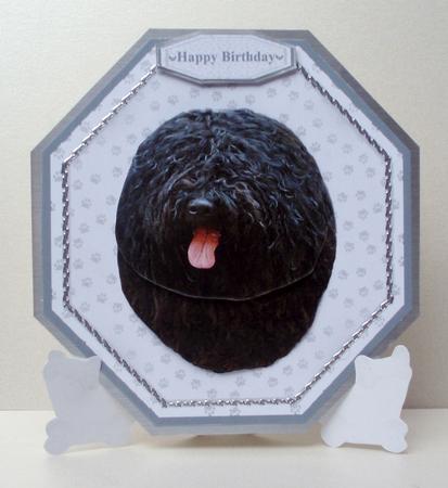 Hungarian Puli Plate Shaped Card & Stand by Audrey Brown clifford