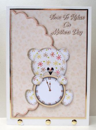 Time to Relax Teddy Bear Scalloped Edge Envelope Card by Audrey Brown clifford