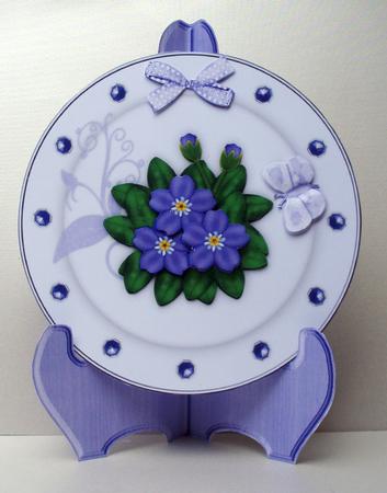 Purple Flowers Plate Card Kit by Audrey Brown clifford