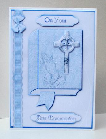 First Communion 2 - Boy - Card Front with Step by Step by Audrey Brown clifford