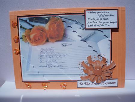 Rose & Guest Book Wedding Card by Audrey Brown clifford