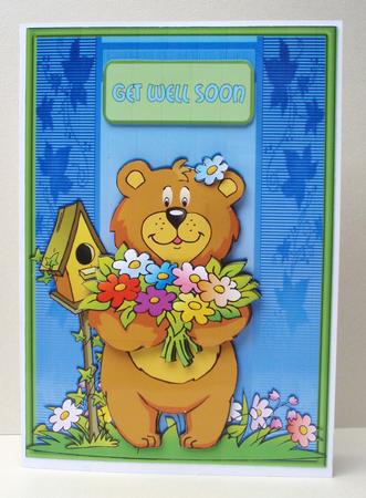 Summer Bear Card Front by Audrey Brown clifford