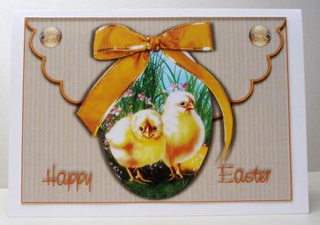 Baby Chicks Easter Egg Scalloped Edge Envelope Card by Audrey Brown clifford