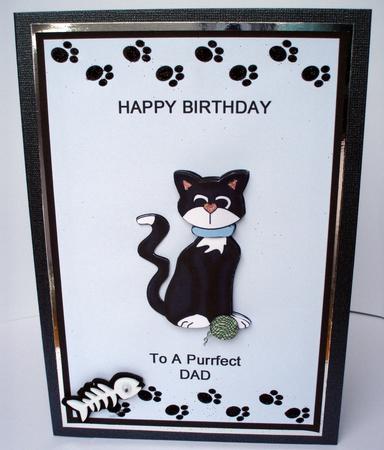 Purrfect Dad Birthday Card by Audrey Brown clifford