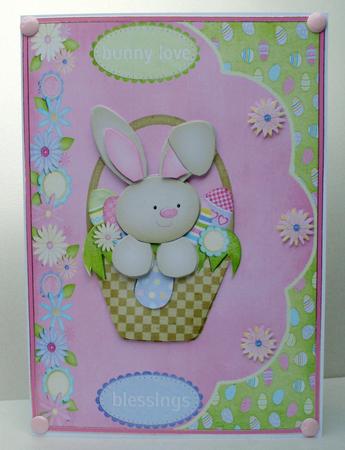 Bunny Love Blessings Fancy Edge with Decoupage by Audrey Brown clifford
