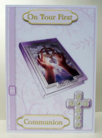 First Communion - Girl - Card Front with Step by Step by Audrey Brown clifford
