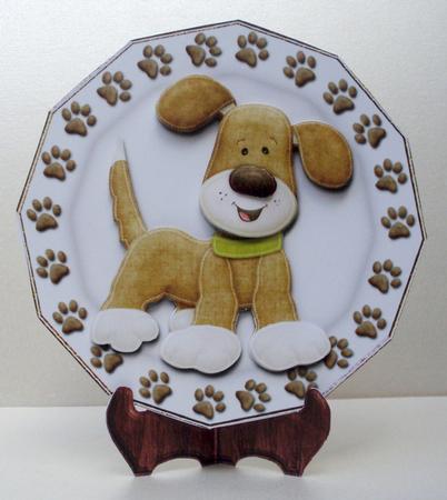 Cute Its a Dogs Life for Sure Plate and Stand Card by Audrey Brown clifford