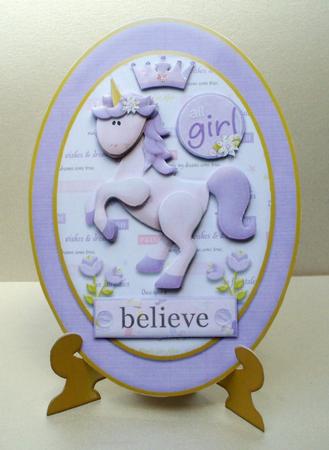All Girl Believe in Unicorns Birthday Princess Plate & Stand by Audrey Brown clifford