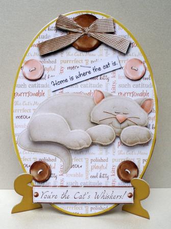 Home is Where the Cat is Birthday Cute Cat Plate and Stand by Audrey Brown clifford