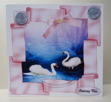 Ribbon Frame Swans by Audrey Brown clifford