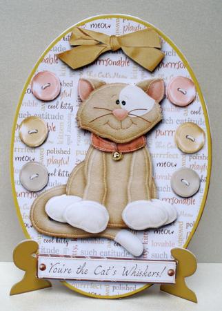 Happy Birthday You're the Cat's Whiskers! Oval Plate Sheet by Audrey Brown clifford