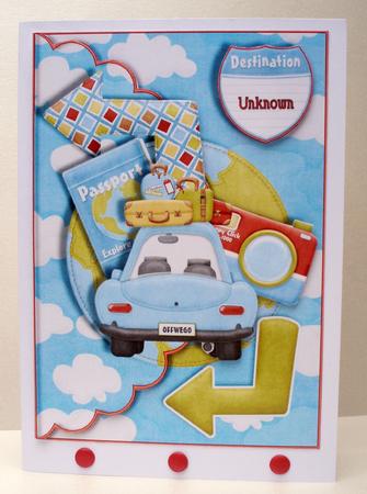 On Your Travels Scalloped Edge Envelope Card by Audrey Brown clifford