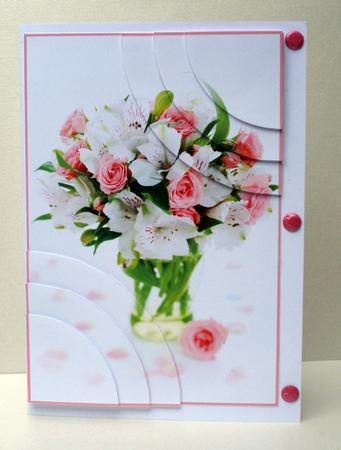Oriental Lily & Rose Bouquet 2 Corner Stacker by Audrey Brown clifford