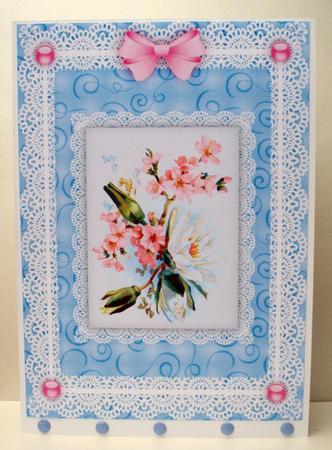 Water Lily, Blossom 'n Lace A4 Card Front by Audrey Brown clifford