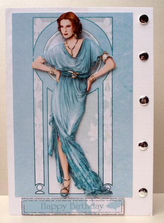 Art Deco Lady Elise (aqua) by Audrey Brown clifford