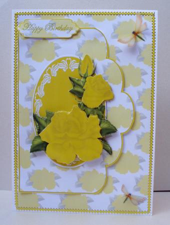 Yellow Rose Scallop Edge by Audrey Brown clifford