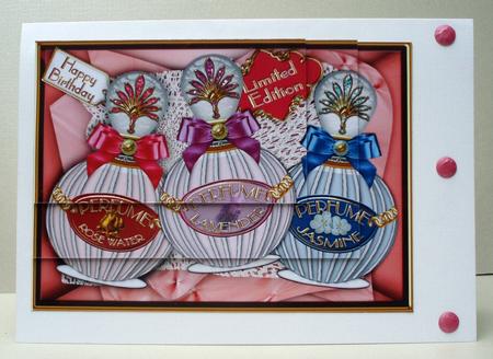 Perfume Trio Birthday 7x5inch One Corner Stacker by Audrey Brown clifford