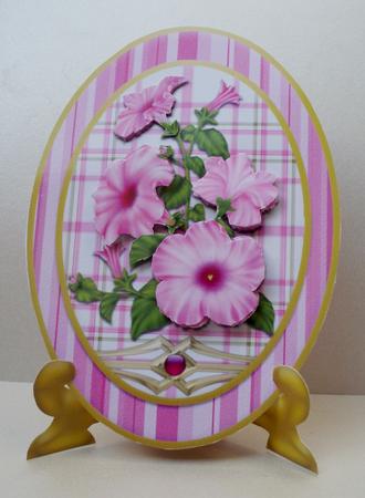 Pink Petunia for Mother's Birthday Plate & Stand by Audrey Brown clifford