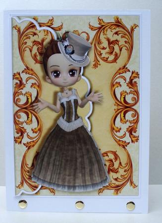 Showtime Victorian Cookie Scallope Edge Envelope Card by Audrey Brown clifford