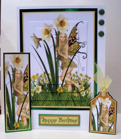 Fairy in Flowers Card by Audrey Brown clifford