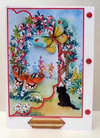 Floral Butterflies Envelope Cardfront by Audrey Brown clifford