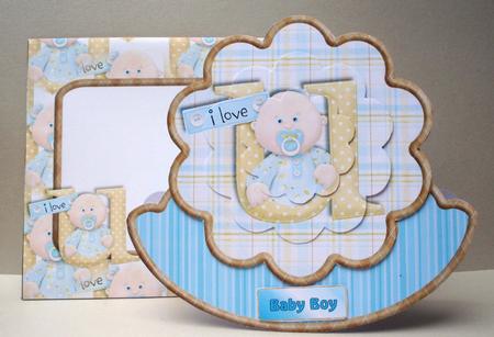 I Love You Boy Scalloped Rocker Card Kit by Audrey Brown clifford