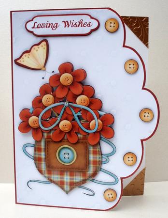 Pocket Daisies Scallop Edge Card Front by Audrey Brown clifford
