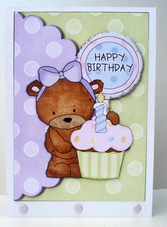Birthday Bear Quick Card by Audrey Brown clifford